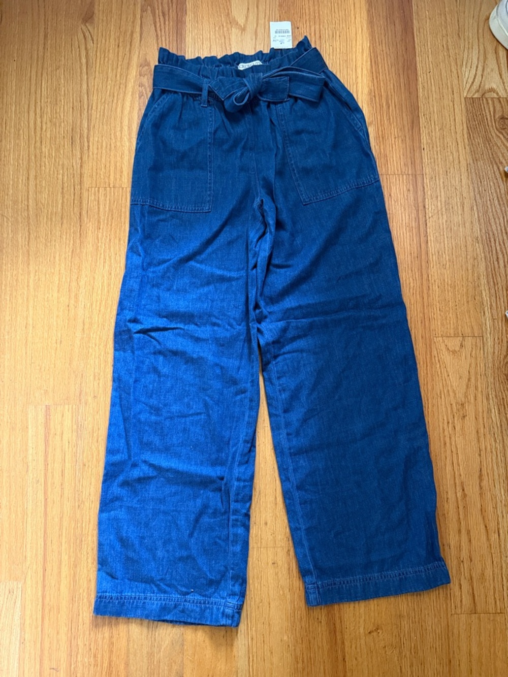 Crewcuts Indigo Tie-Waist Wide-Leg Denim Pants